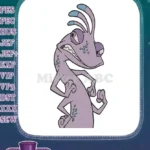 Randall Boggs Angry Purple Lizard Monster Embroidery Designs - Instant Download