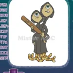 Monsters University Terry and Terri Perry with paddle embroidery designs - Instant Download