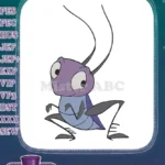 Whimsical Purple and Blue Cricket Character Embroidery Designs - Instant Download
