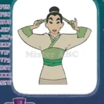 Mulan Warrior Princess Hair Styling Embroidery Designs - Instant Download