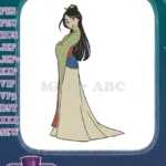 Mulan Disney Princess embroidery designs traditional Chinese outfit - Instant Download