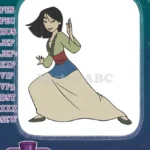 Mulan Disney Warrior Princess Martial Arts Pose embroidery designs - Instant Download