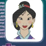 Mulan Disney Princess Asian Warrior Girl embroidery designs - Instant Download