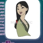 Smiling Mulan Heroine Asian Warrior Embroidery Designs - Instant Download