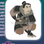 Mulan's Captain Li Shang Crouching Warrior Embroidery Designs - Instant Download