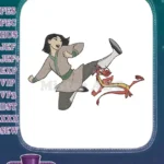 Disney Mulan and Mushu Kicking Warrior Action Embroidery Designs - Instant Download