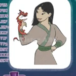 Disney Mulan with Mushu Dragon Character Embroidery Designs - Instant Download