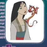 Mulan and Mushu Dragon Disney character embroidery designs - Instant Download