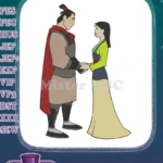 Mulan and Shang Disney Romantic Couple Embroidery Designs - Instant Download