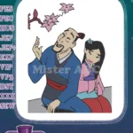 Mulan and Fa Zhou Cherry Blossom Asian Inspired Embroidery Designs - Instant Download