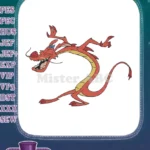 Funny Red Mushu Dragon Mulan Disney Character Embroidery Designs - Instant Download