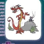 Classic Disney Mulan Mushu dragon and Cri-Kee embroidery designs - Instant Download