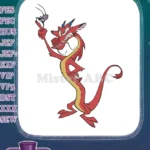 Mushu the Red Dragon with Cri-Kee Cricket Embroidery Designs - Instant Download