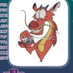 Disney Mulan Mushu Dragon Holding Cri-Kee Cricket Embroidery Designs - Instant Download