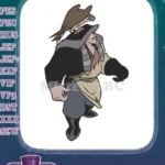 Fierce warrior man with majestic falcon on shoulder embroidery designs - Instant Download