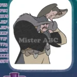 Fierce Warrior and Angry Bird Companion Cartoon Embroidery Designs - Instant Download