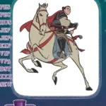 Disney Mulan Warrior Riding Horse Adventure Embroidery Designs - Instant Download