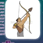 Mulan Li Shang Warrior Archer Aiming Embroidery Designs - Instant Download