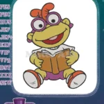 Adorable Muppet Baby Animal with Book and Glasses Embroidery Designs - Instant Download