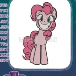 Cute Pinkie Pie My Little Pony smiling pink pony embroidery designs - Instant Download