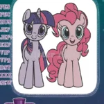 My Little Pony Twilight Sparkle Pinkie Pie embroidery designs - Instant Download