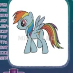 My Little Pony Rainbow Dash colorful pegasus embroidery designs - Instant Download