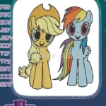 My Little Pony Applejack Rainbow Dash Cartoon Embroidery Designs - Instant Download