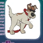 Cheerful dog carrying puppy wearing cool sunglasses embroidery designs - Instant Download