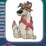 Cool Cartoon Dog with Sunglasses and Bandana Embroidery Designs - Instant Download
