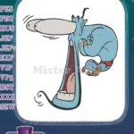 Blue Genie from Aladdin Yelling Comical Embroidery Designs - Instant Download