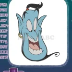 Smiling Blue Genie Disney Aladdin Movie Character Embroidery Designs - Instant Download