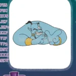 Disney's Aladdin Genie happy blue magical character embroidery designs - Instant Download