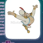 Happy Magical Genie from Aladdin with Arms Wide Embroidery Designs - Instant Download