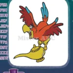 Aladdin's Iago Red Parrot on Magic Lamp Embroidery Designs - Instant Download