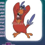 Aladdin's Iago red parrot funny distressed embroidery designs - Instant Download