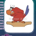 Furious Iago Disney Aladdin Red Parrot Embroidery Designs - Instant Download