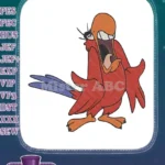 Angry Red Parrot Yelling Cartoon Embroidery Designs - Instant Download
