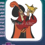 Sly Jafar Holding Genie Lamp Disney Villain Embroidery Designs - Instant Download