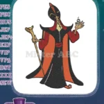 Jafar evil sorcerer with cobra staff and hourglass embroidery designs - Instant Download