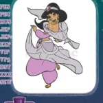 Elegant Princess Jasmine Dancing Magical Embroidery Designs for Disney Fans - Instant Download