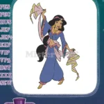 Princess Jasmine Dancing Arabian Fantasy Embroidery Designs - Instant Download