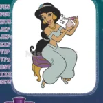 Princess Jasmine spraying perfume classic Disney embroidery designs - Instant Download