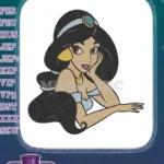 Smiling Princess Jasmine beautiful Arabian princess embroidery designs - Instant Download