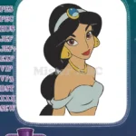 Princess Jasmine beautiful Arabian cartoon embroidery designs for clothing - Instant Download