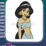 Smiling Princess Jasmine Disney character embroidery designs - Instant Download