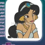 Disney Princess Jasmine dreamy portrait embroidery designs - Instant Download