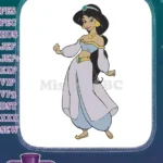 Elegant Arabian Princess Jasmine classic cartoon embroidery designs - Instant Download