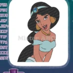 Beautiful Princess Jasmine Disney Character Embroidery Designs - Instant Download