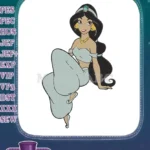 Princess Jasmine Sitting Pose Disney Character Embroidery Designs - Instant Download