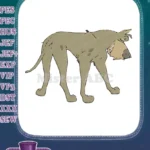 Tired Slender Great Dane Dog Embroidery Designs - Instant Download